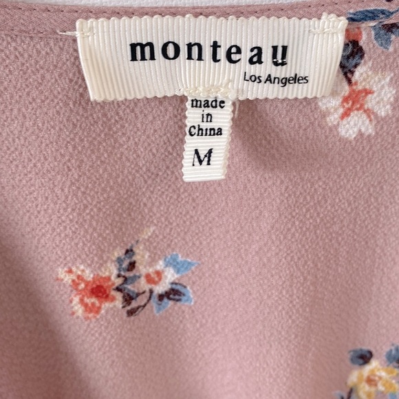 (A53) NEW Monteau Floral Print Peplum Top, Size Medium, NWOT - Picture 3 of 8